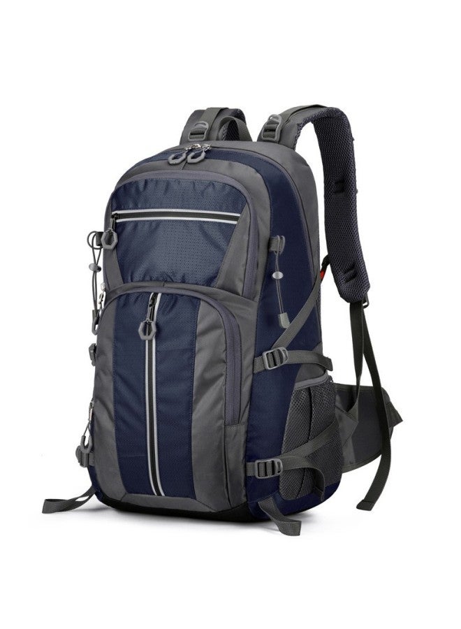 Waterproof Outdoor Climbing Bag Large Capacity Travel Double Shoulder Backpack Multifunctional Reflective Hiking Bag-Color:/Dark Blue-Capacity:50L - Image 1